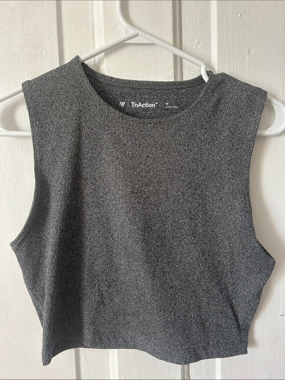 TNA Charcoal Ribbed Crop Tank